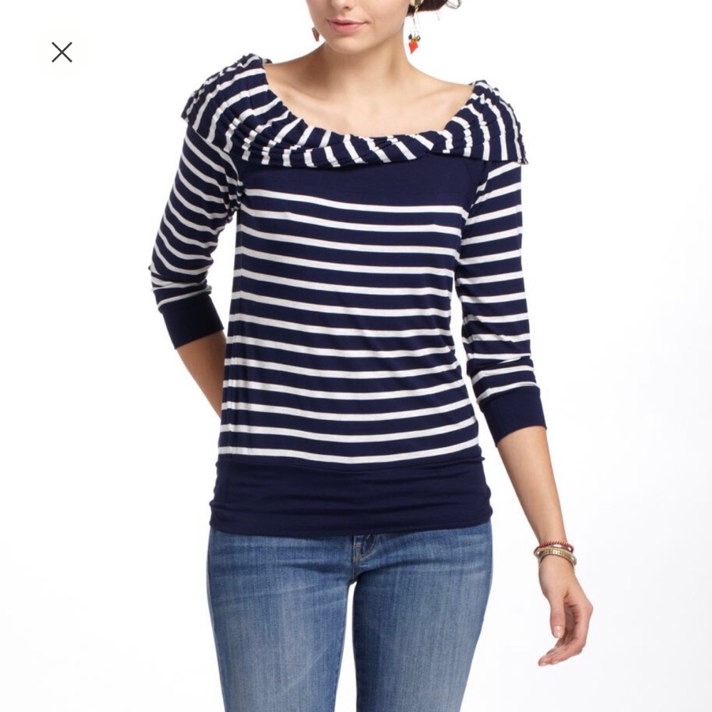 Bordeaux navy top from Anthropologie.